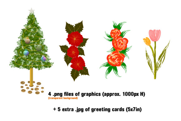 Download Set of Floral Graphics and Cards - Card Collection