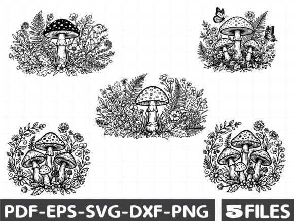 Download Cottagecore Mushroom Floral Clipart - Floral clipart Collection