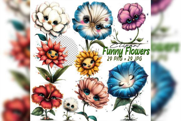 Download Whimsical Floral Clipart Set Watercolor - Floral clipart Collection