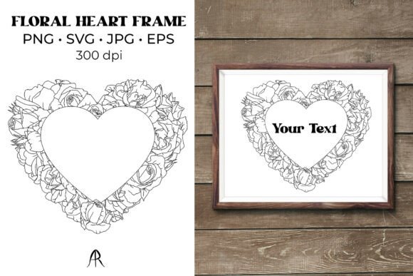 Download Hand Drawn Rose Flowers Heart Frame SVG - Hand drawn Collection