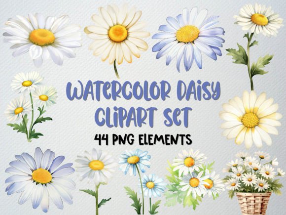 Download Watercolor Daisy Clipart, Floral Clipart - Floral clipart Collection