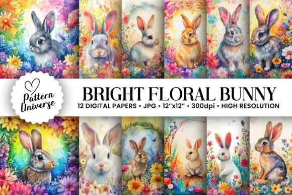 Download Watercolor Floral Bunny Backgrounds - Background Collection
