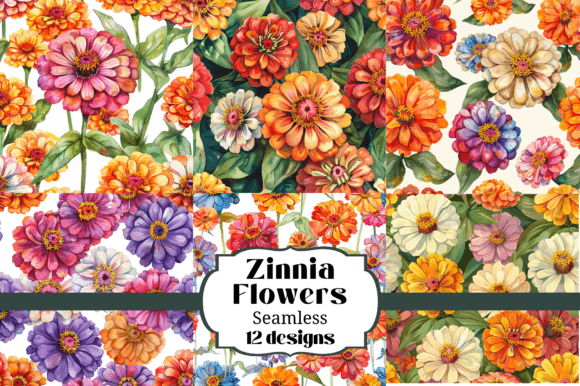 Download Watercolor Zinnia Seamless Backgrounds - Background Collection