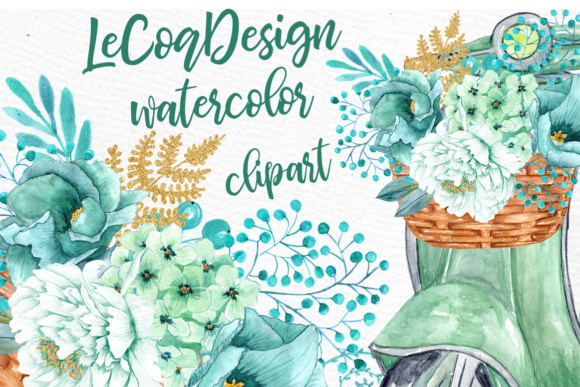Download Mint Watercolor Flowers WATERCOLOR CLIPART  Spring Flowers Wedding Clipart Floral Clipart Floral Wreaths - Floral clipart Collection