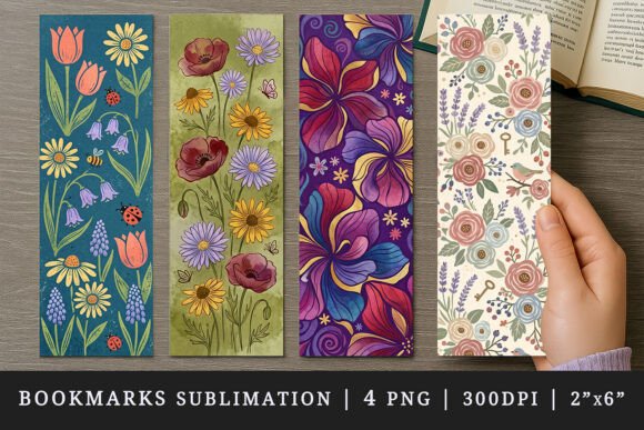 Download Flowers Bookmark Design Set - Premium Resources