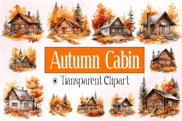 Download Autumn Cabin Transparent Background - Background Collection