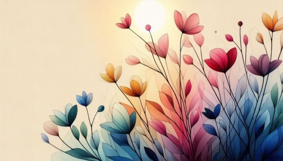 Download Colorful Petals Reaching Up in Oil Paint - Premium Resources