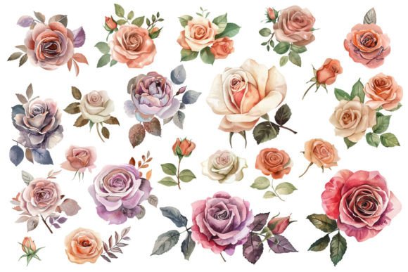 Download Hand Drawn Watercolor Flower Set - Hand drawn Collection