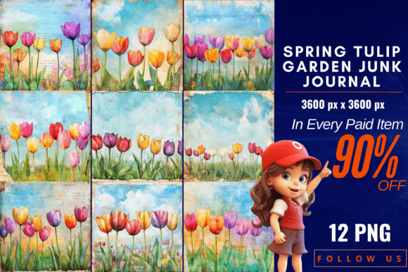 Download Spring Tulip Garden Junk Journal - Premium Resources