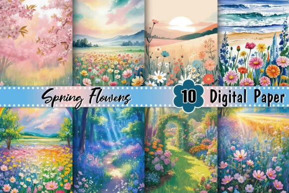Download Spring Flowers Watercolor Background - Background Collection